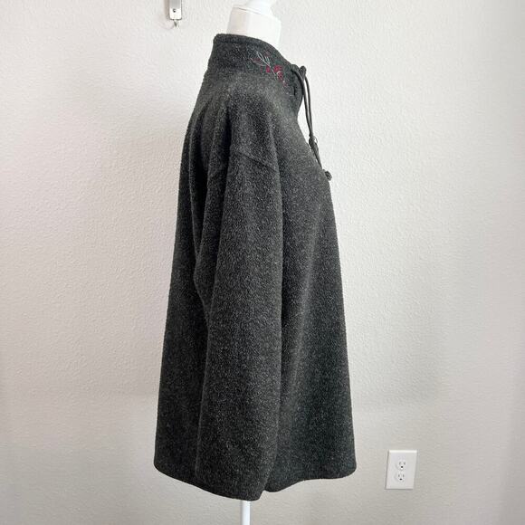 Victoria's Secret Country Vintage Fleece Pullover Women's M Gray Sweater Jacket - Picture 5 of 6